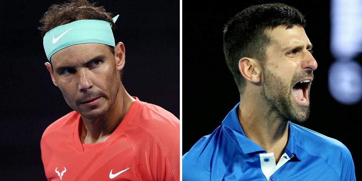 Rafael Nadal (L) and Novak Djokovic