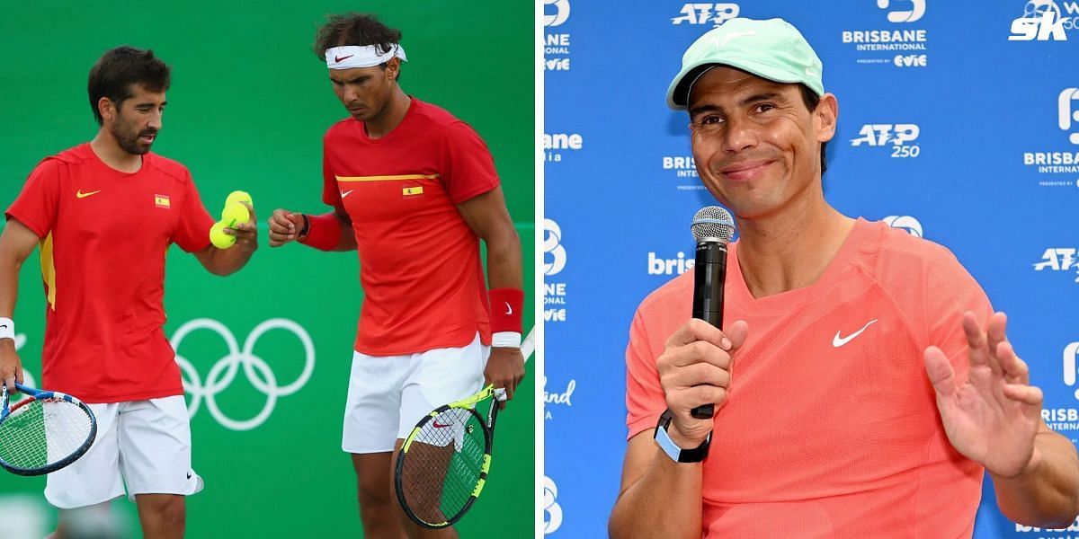Rafael Nadal teamed up with Marc Lopez for Brisbane International doubles