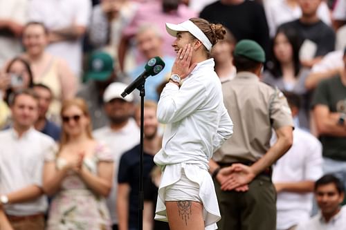 Svitolina speaks after defeating Iga Swiatek at the 2023 Wimbledon QF