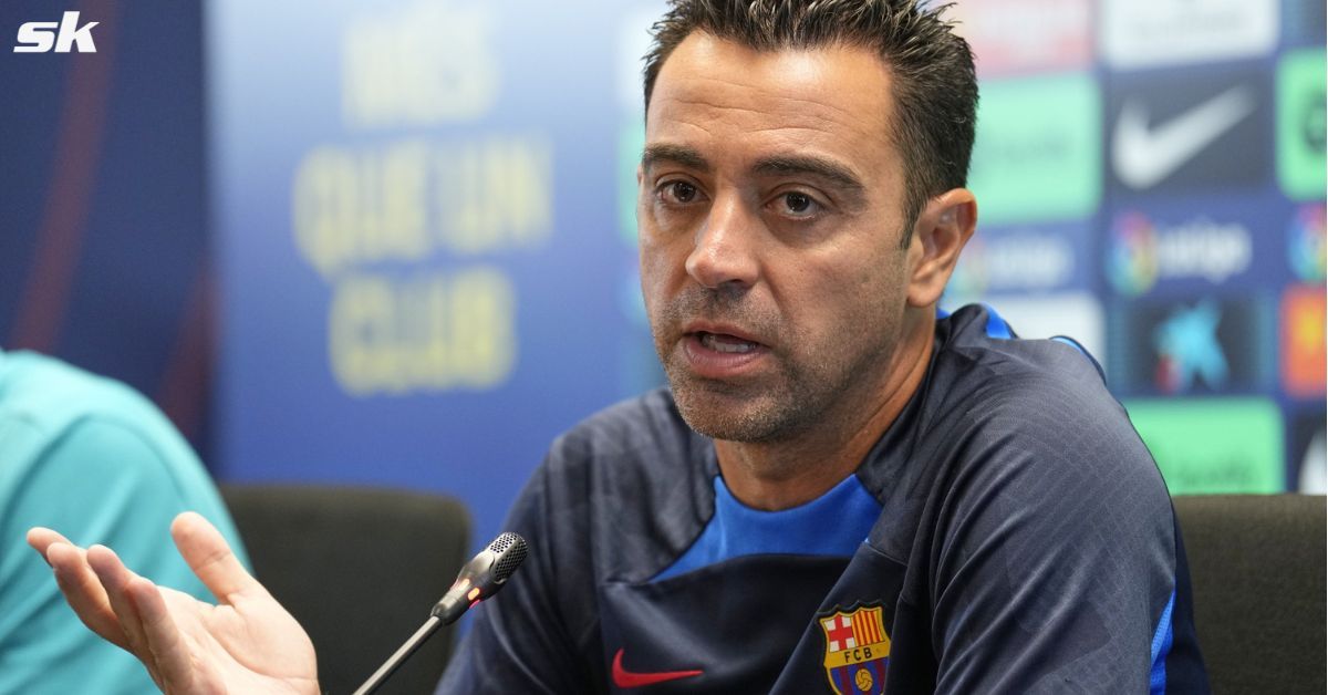 Xavi announcing Barcelona exit