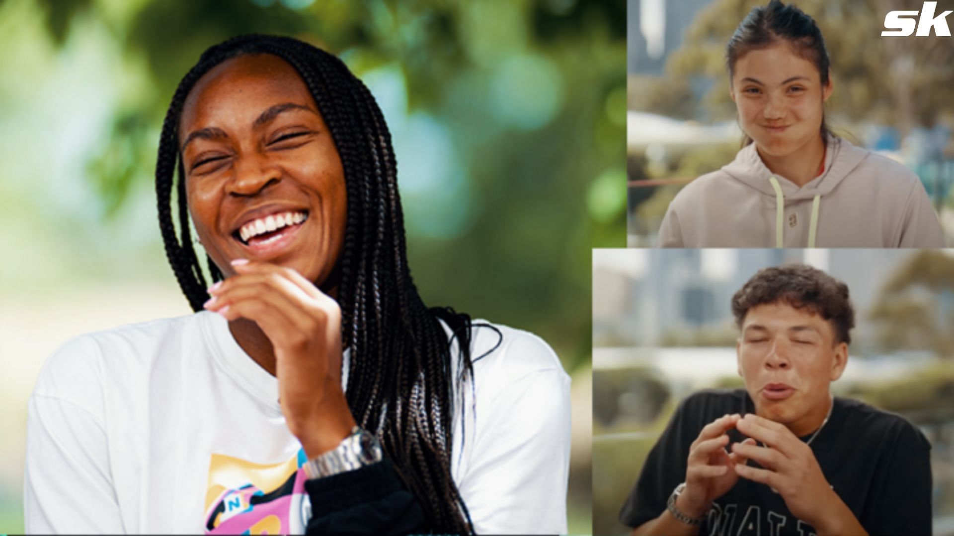 Coco Gauff, Emma Raducanu, and Ben Shelton at the 2024 Australian Open 