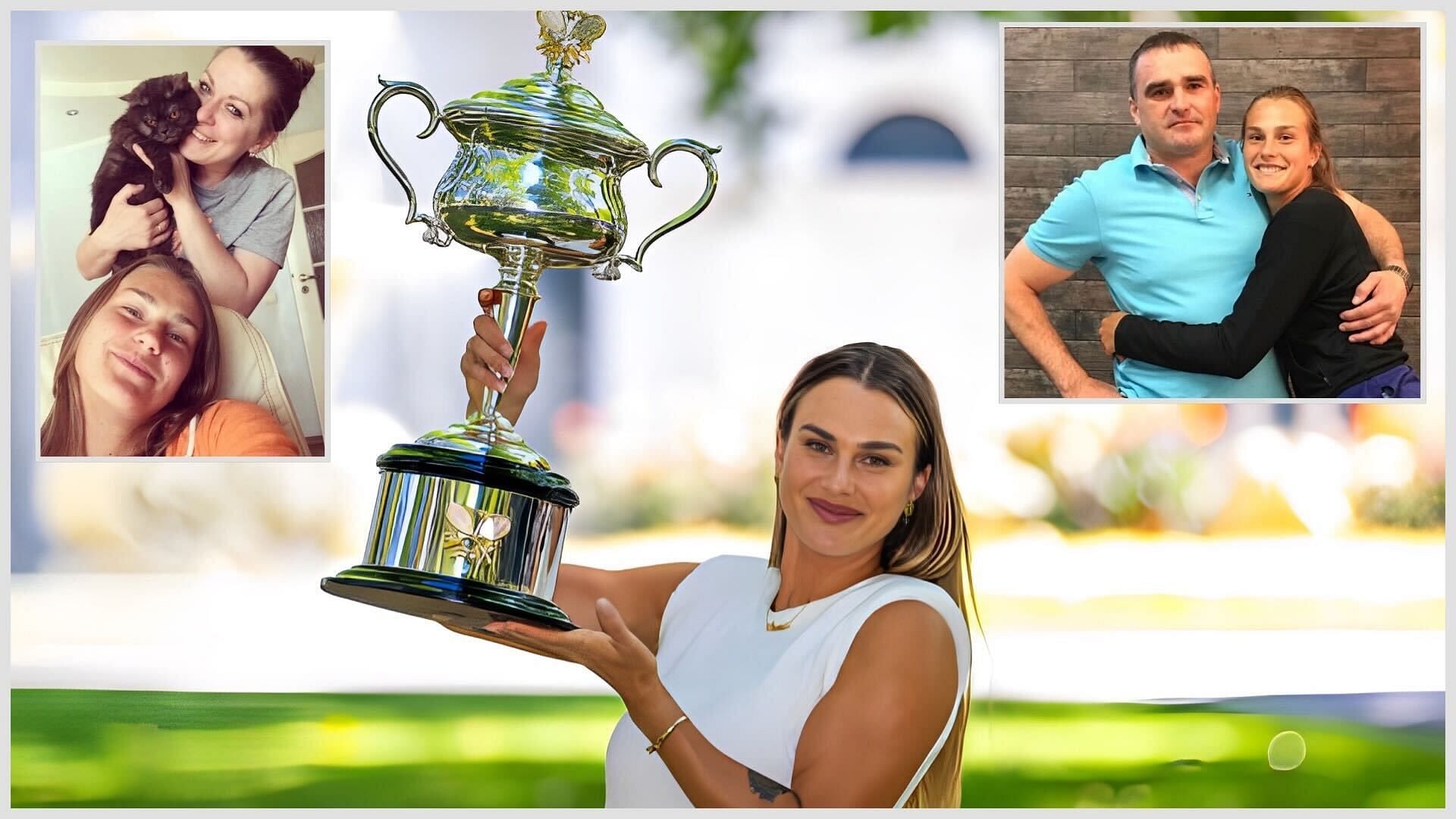 Aryna Sabalenka, her father Sergey Sabalenka (inset- right) and mother Yulia Sabalenka (inset- left).