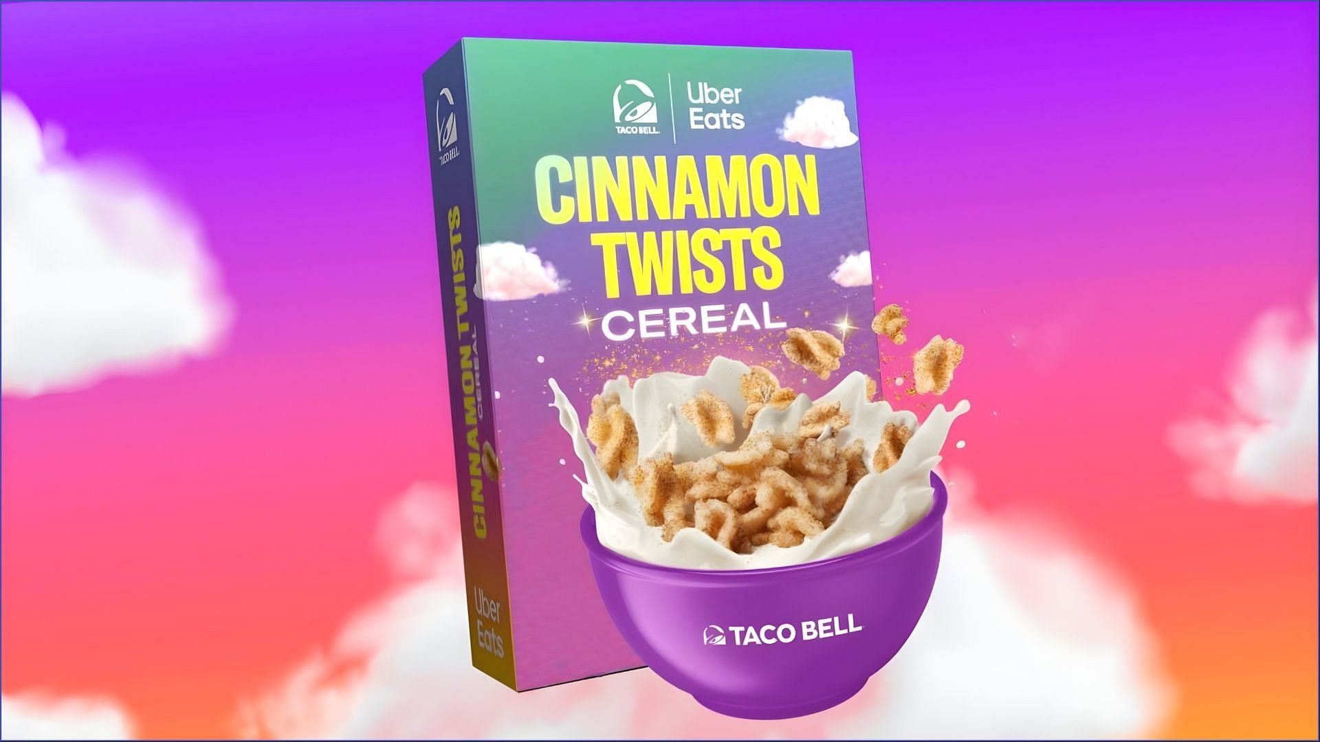 Taco Bell and Uber Eats introduce a new Cinnamon Twist Breakfast Cereal (Image via Taco Bell / Uber Eats)