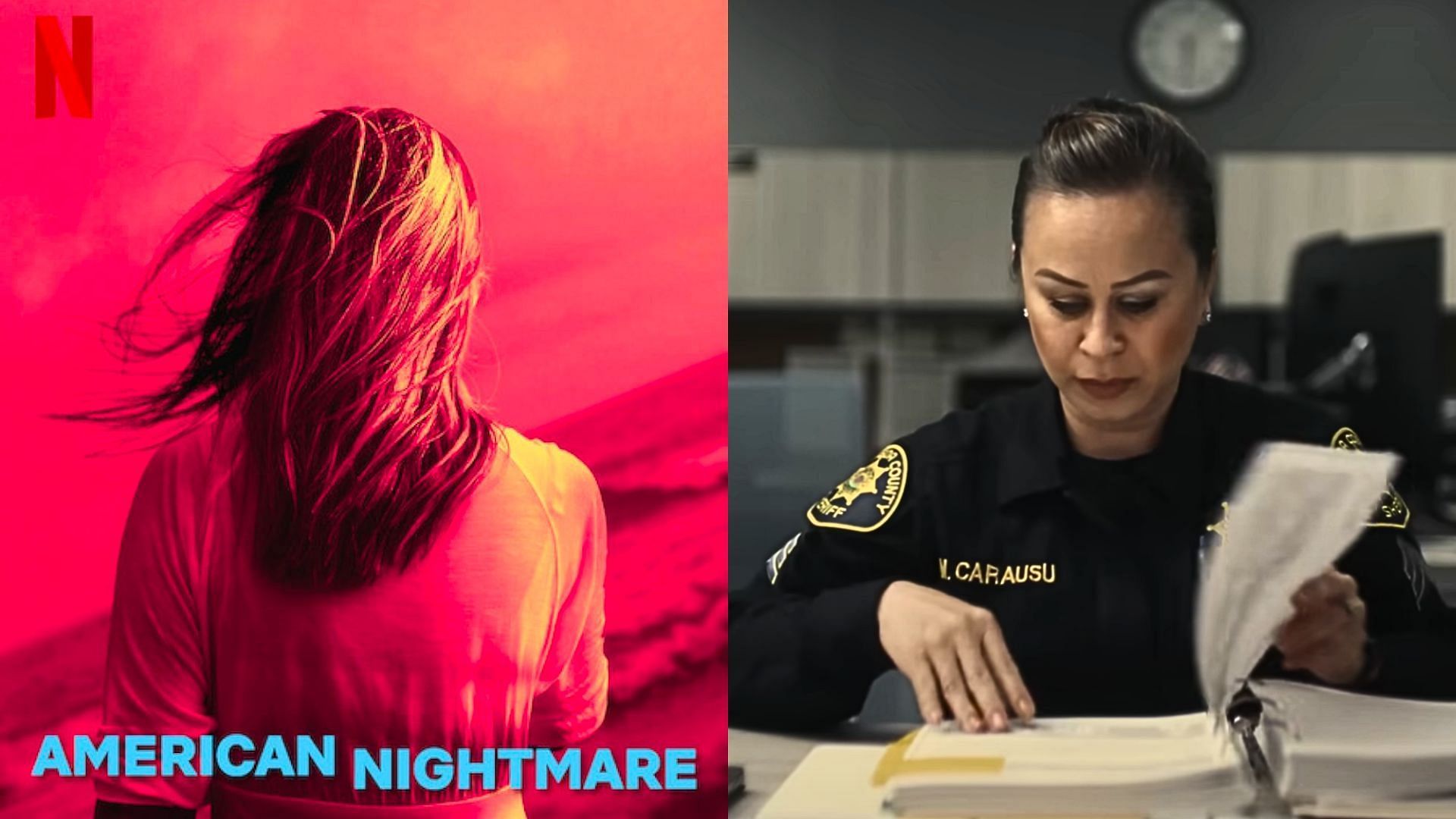 The case of the (L) American Nightmare was investigated by (R) Misty Carausu (Images via IMDb and Netflix)