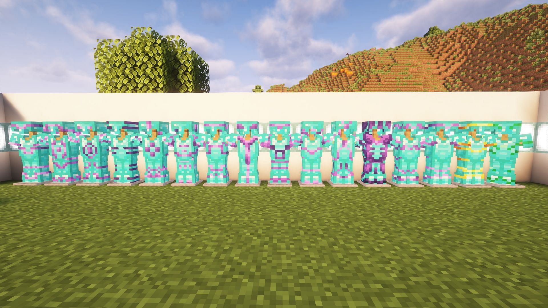 All Minecraft armor trims in display
