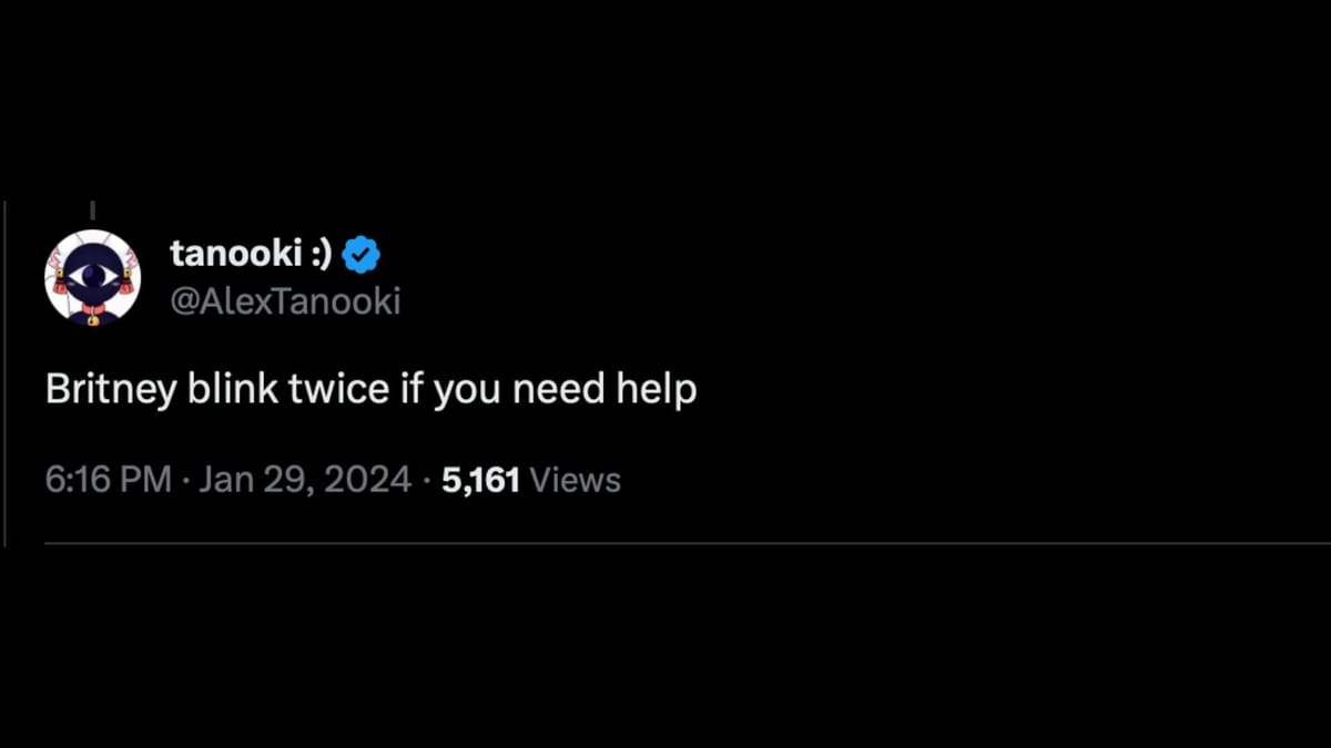 “Blink twice if you need help” Britney Spears sparks hilarious