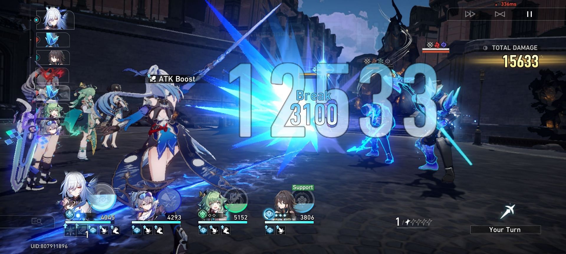 Jingliu in fight dealing Ice damage in Honkai Star Rail (Image via HoYoverse)