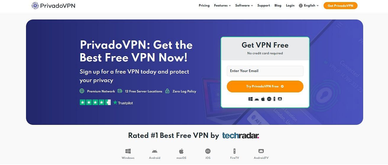 PrivadoVPN is a free VPN (Image via PrivadoVPN)