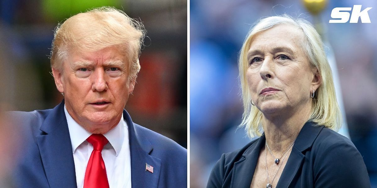 Donald Trump (L) and Martina Navratilova (R)