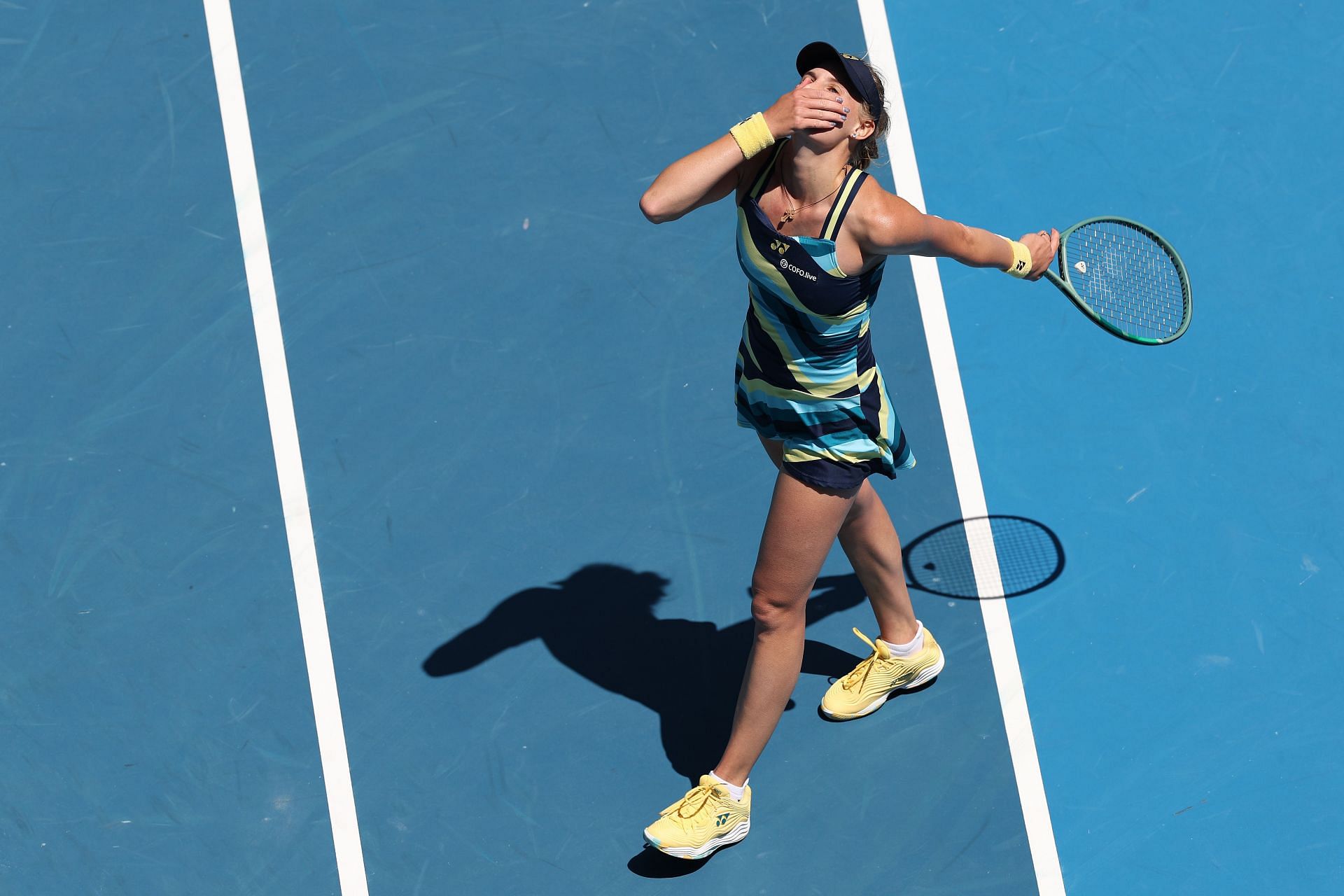 Dayana Yastremska after her win over Victoria Azarenka at the Australian Open