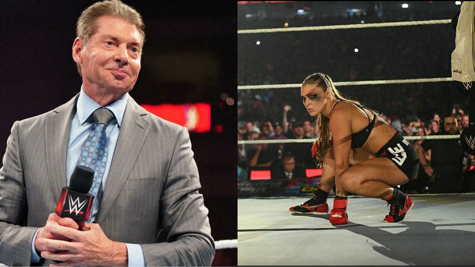 Vince McMahon (left); Ronda Rousey (right)