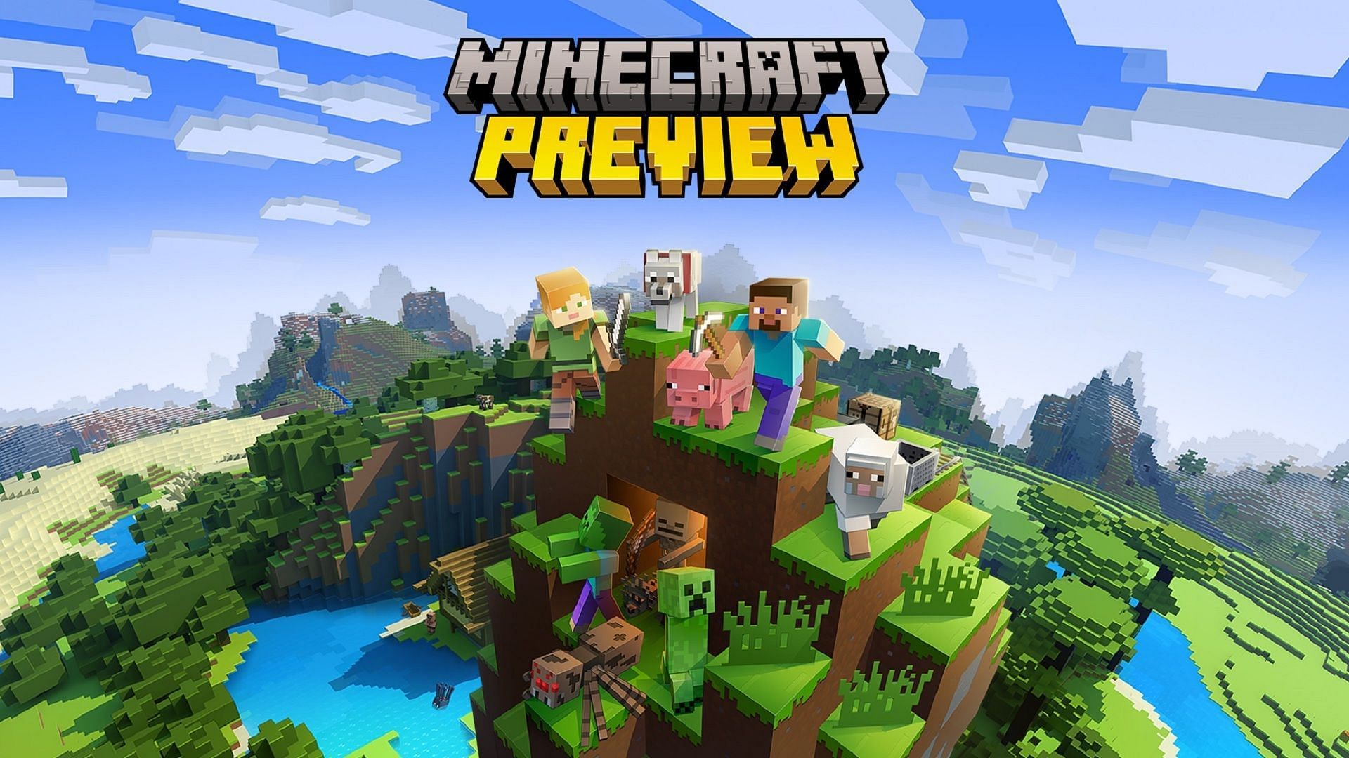 Minecraft Preview heeft een eigen app op Xbox-consoles (Afbeelding via Mojang)