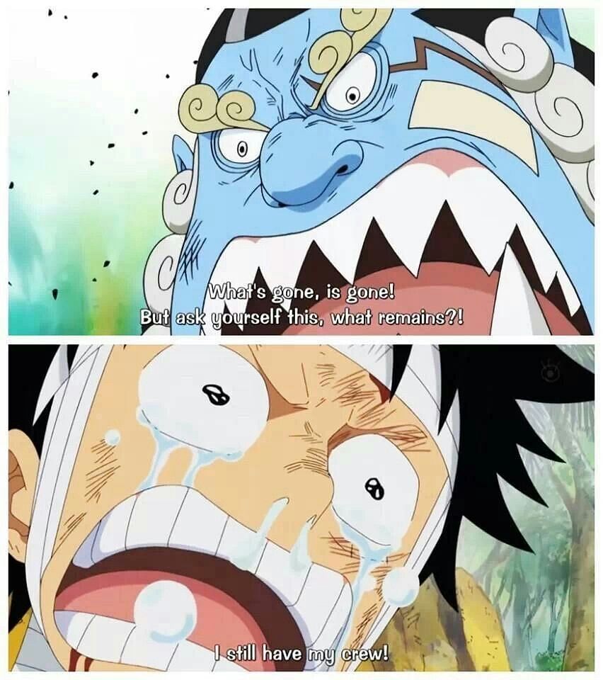 Jinbe supporting Luffy after Ace&#039;s death (Image via Toei Animation).