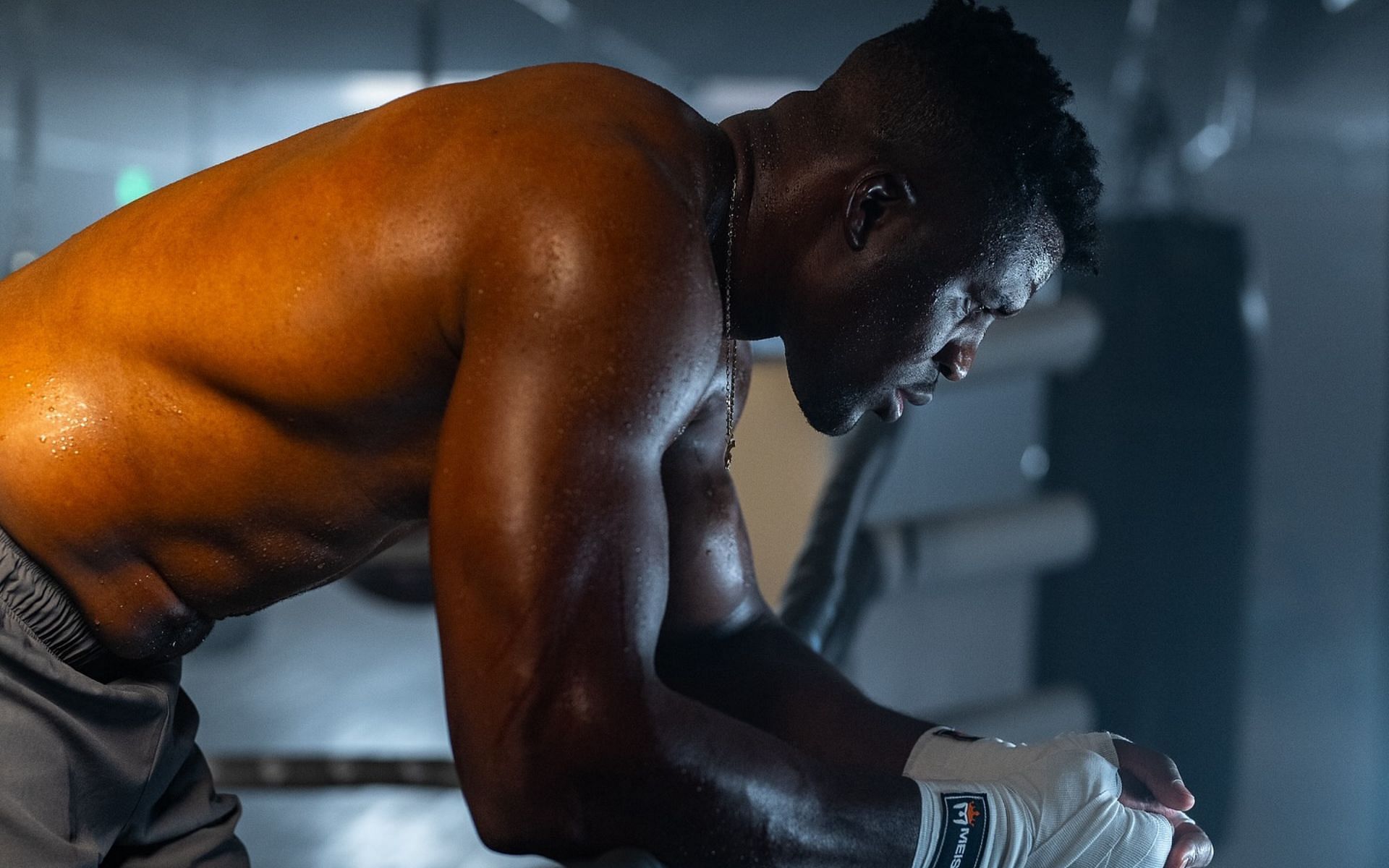 Francis Ngannou (pictured) responds to doubters ehad of Anthony Joshua fight [Image Courtesy: @francis_ngannou on Instagram]