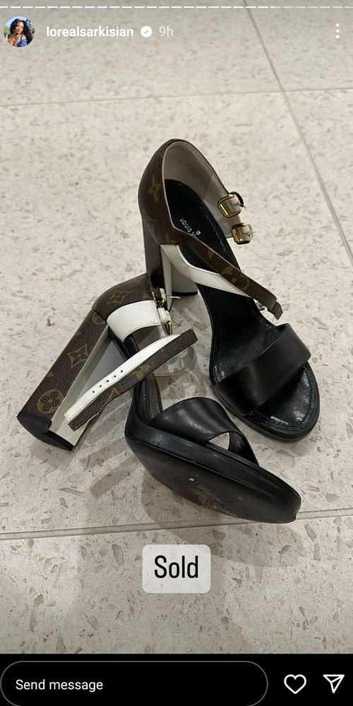 Screenshot of Loreal's Louis Vuitton tri-color monogram canvas and leather matchmake heels that got sold on Instagram.