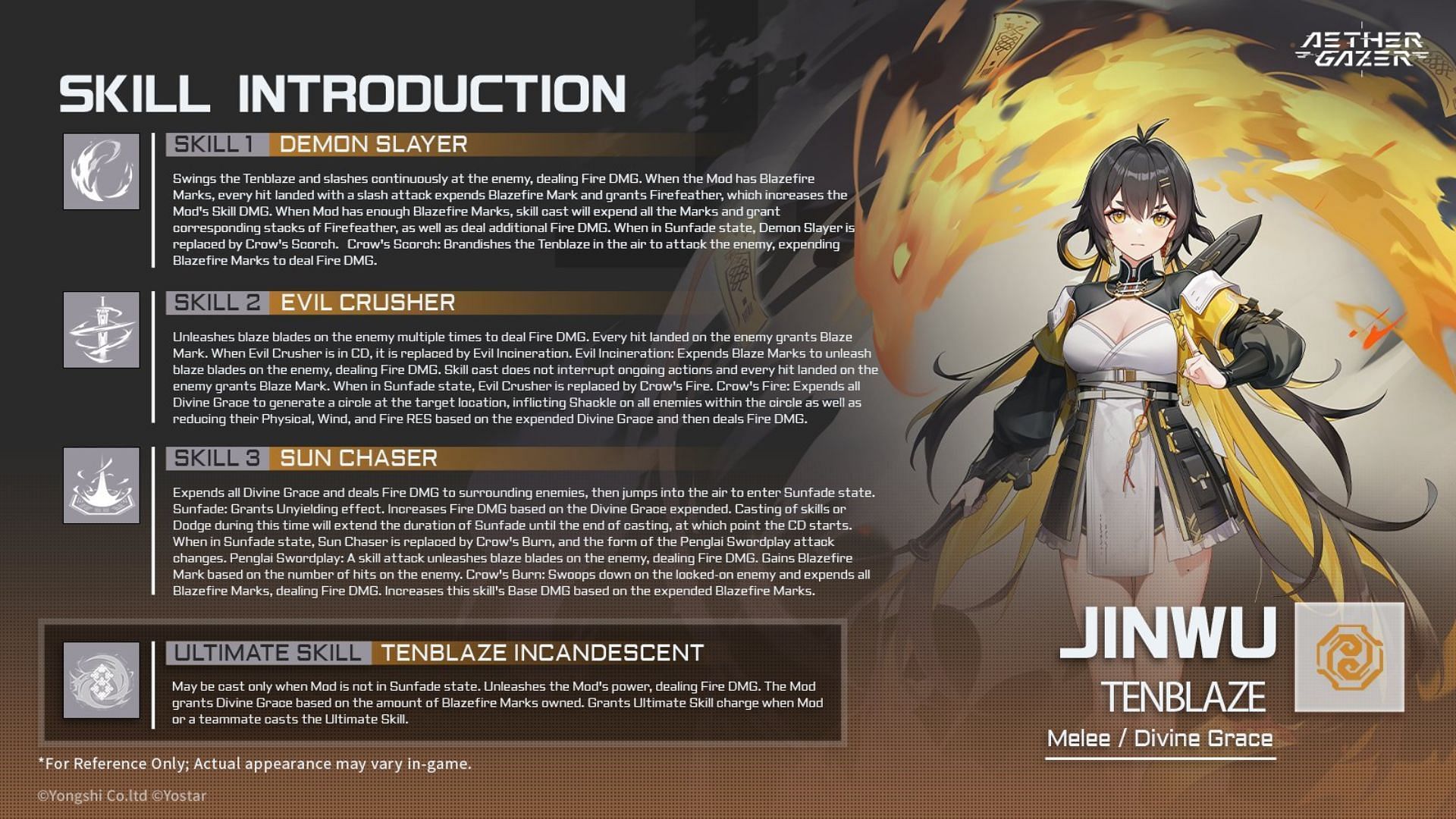 Tenblaze Jinwu will be available for free by completing missions in the Xu Heng Celebration event. (Image via Yostar)