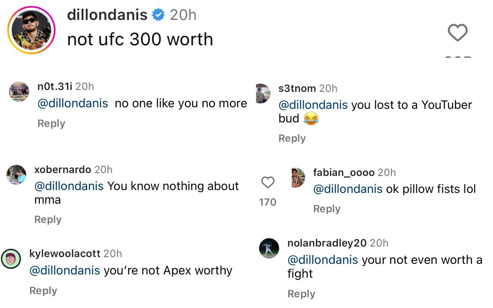 Reaction to Dillon Danis&#039; comment