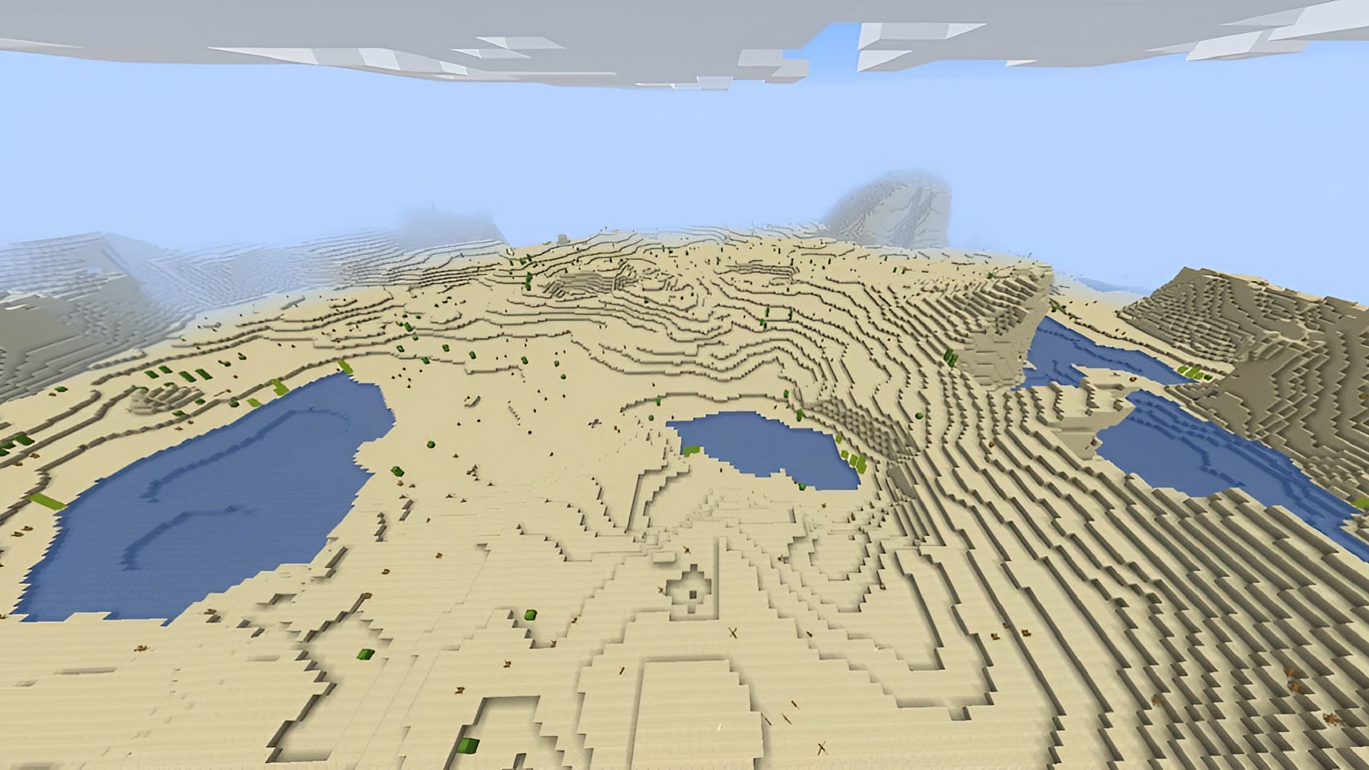 Desert lakes were a bit friendlier when it came to water access (Image via Mojang)