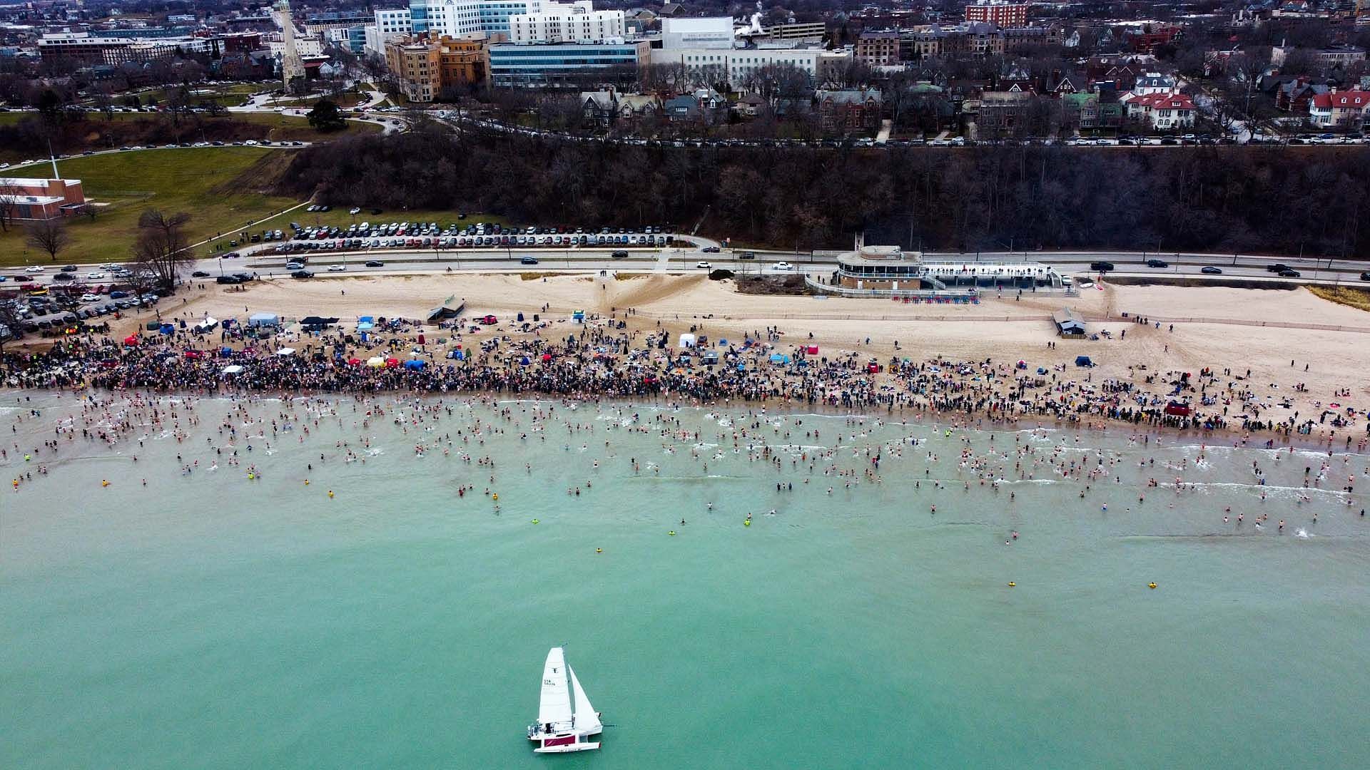 Polar Bear Plunge at Milwaukee (Image via X/ @AndyGold24)