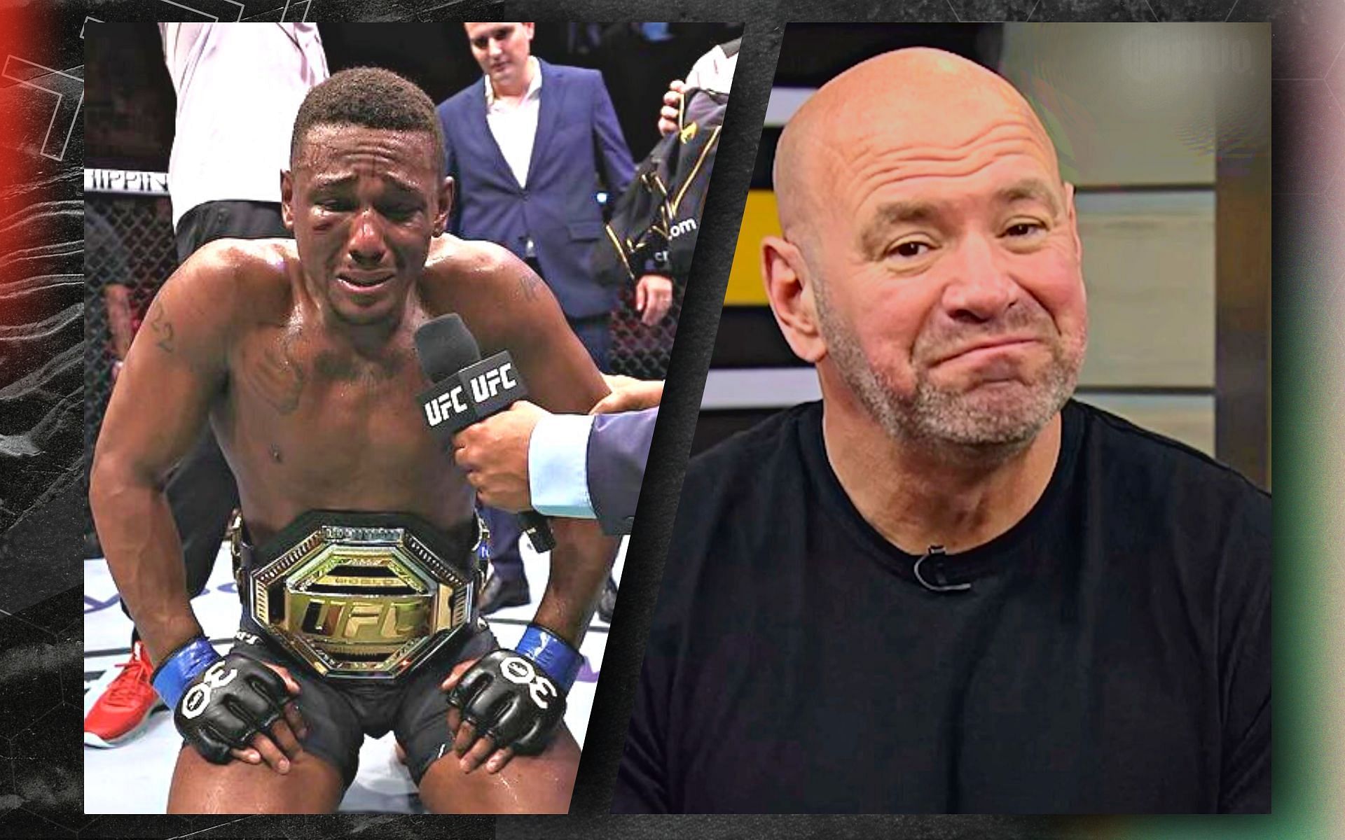 Jamahal Hill (left) questions UFC P4P rankings [Image credits: @sweet_dreams_jhill &amp; @danawhite on Instagram]