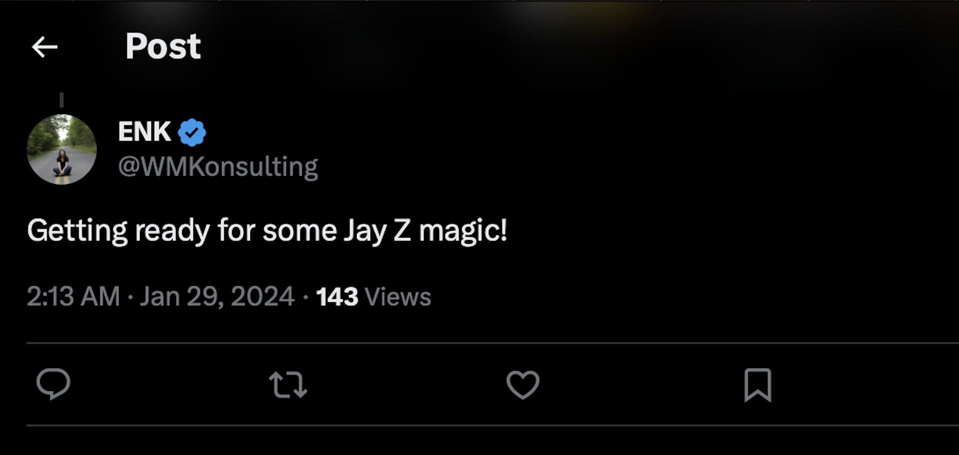 A fan reacts to the supposed Jay Z Album releasing this year (Image via X/@WMKonsulting)