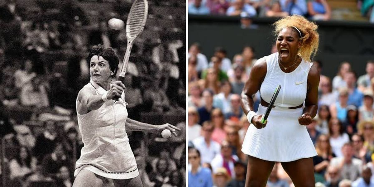 Margaret Court and Serena Williams (R)