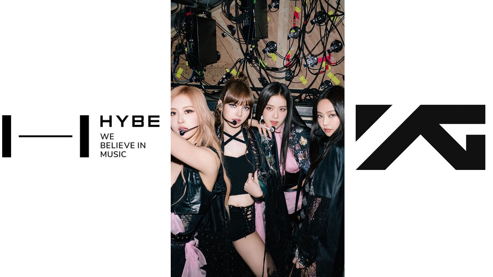 Why is #StrikeAgainstThe4 trending on X? K-Pop fans aim to boycott HYBE, JYP, YG &amp; SM Entertainment. (Images via HYBE &amp; YG websites, X/@BLACKPINK)