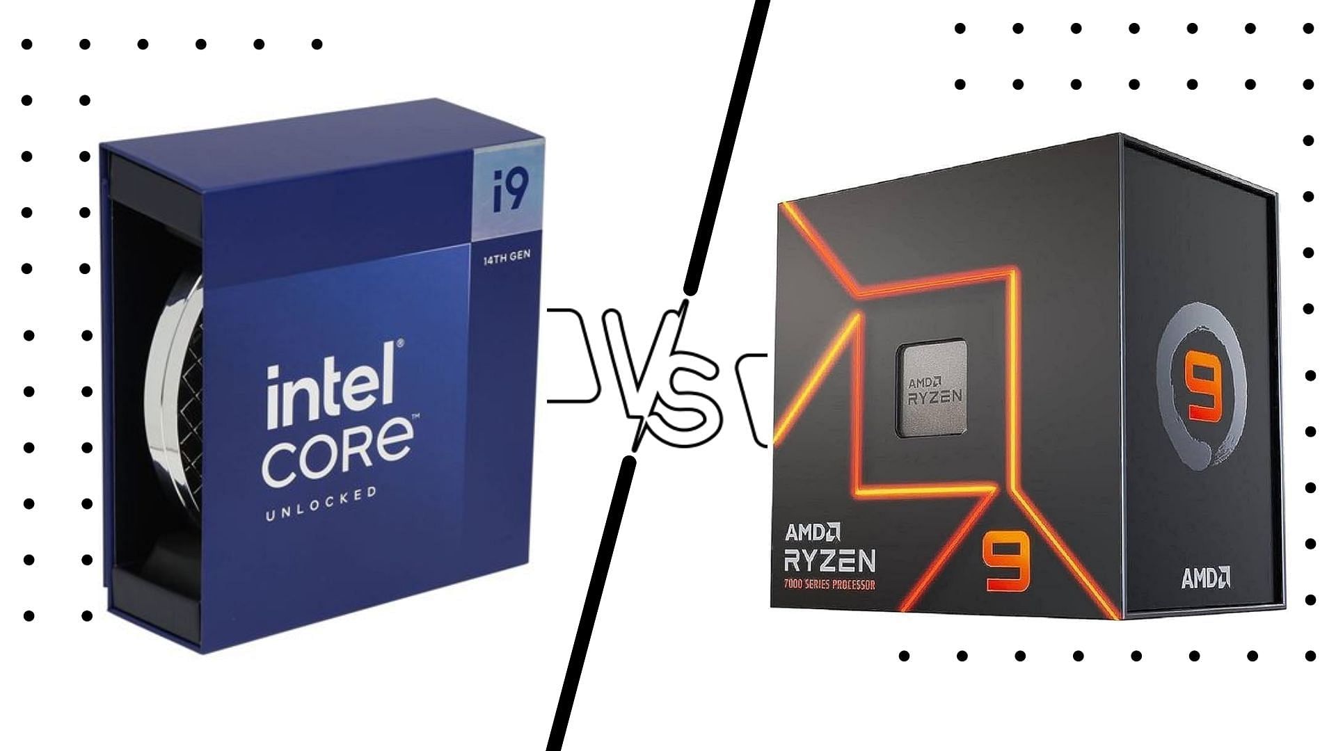 The Core i9-14900K and Ryzen 9 7950X are some of the best chips today (Image via Amazon and Micro Center)