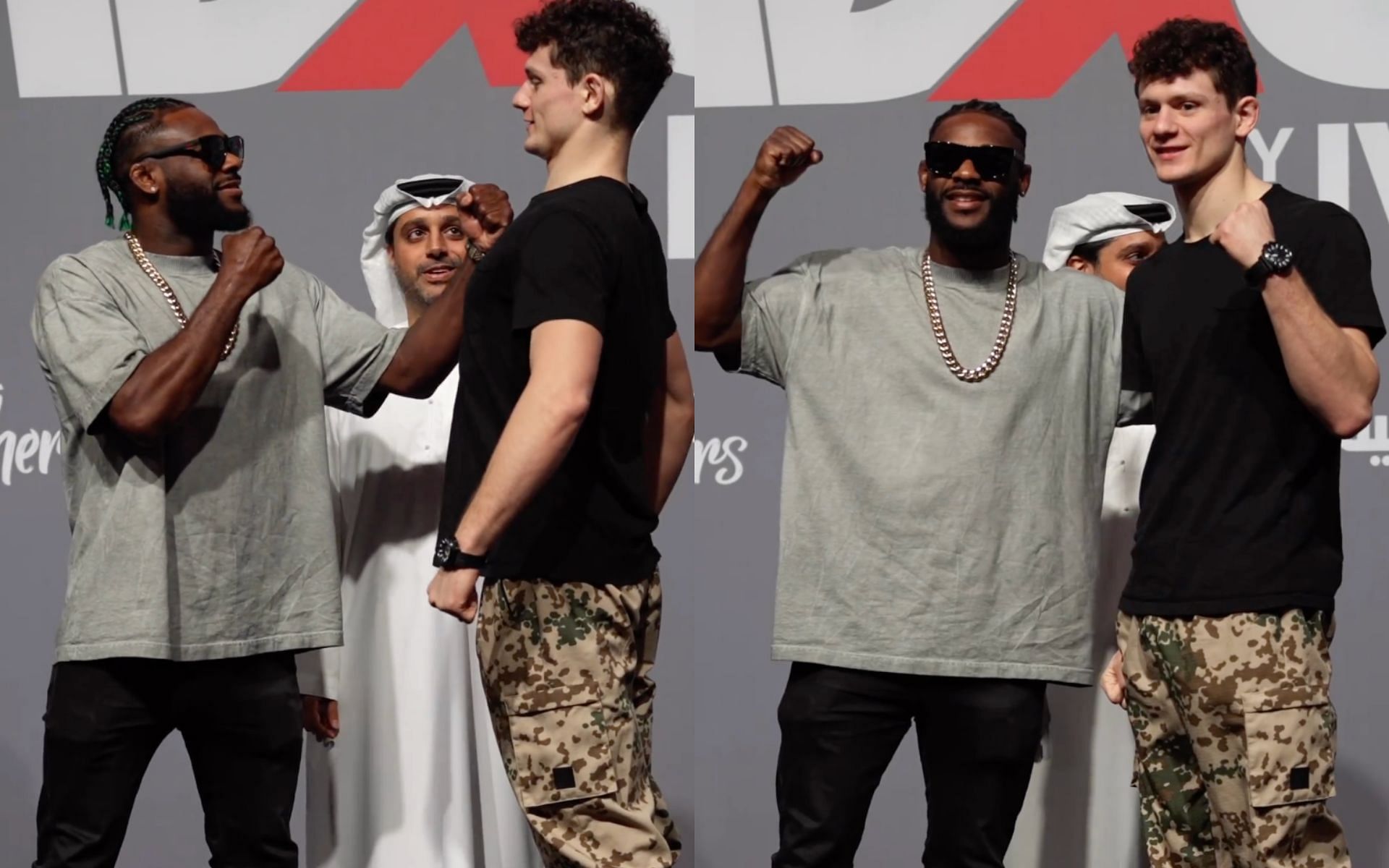 Aljamain Sterling (left) and Chase Hooper (right) facing off ahead of ADXC 2 [Photo Courtesy @funkmastermma on Instagram]