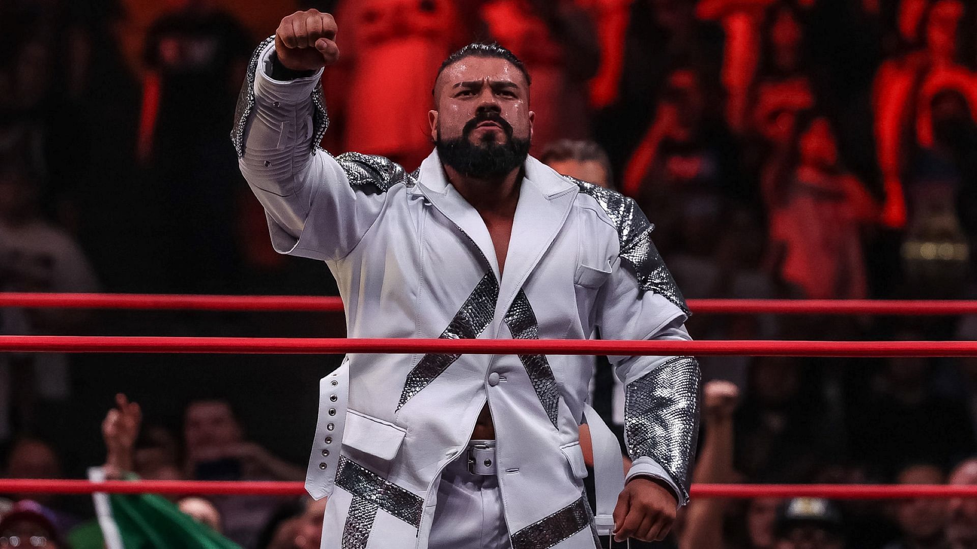 Andrade El Idolo poses in the ring on AEW Collision