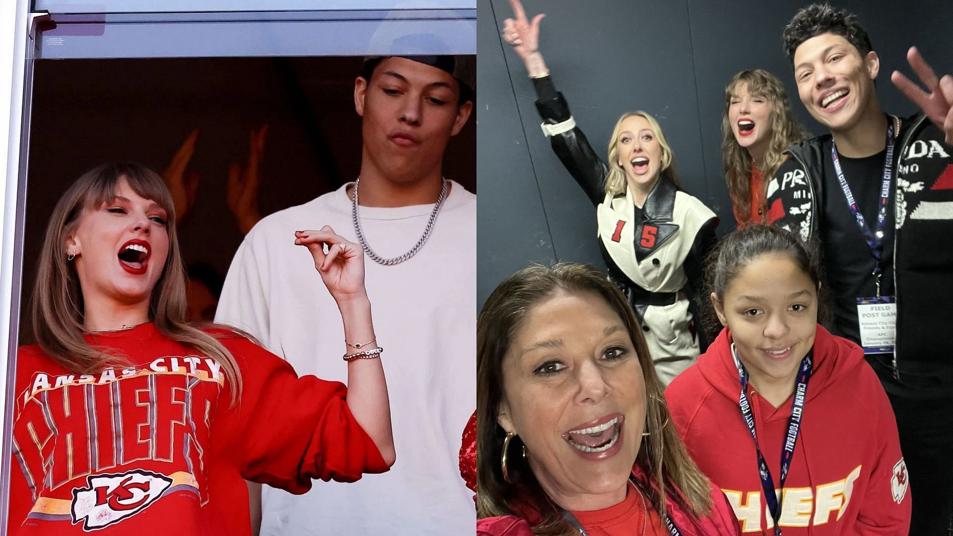 Taylor Swift fans slam Jackson Mahomes for posing with singer after Chiefs