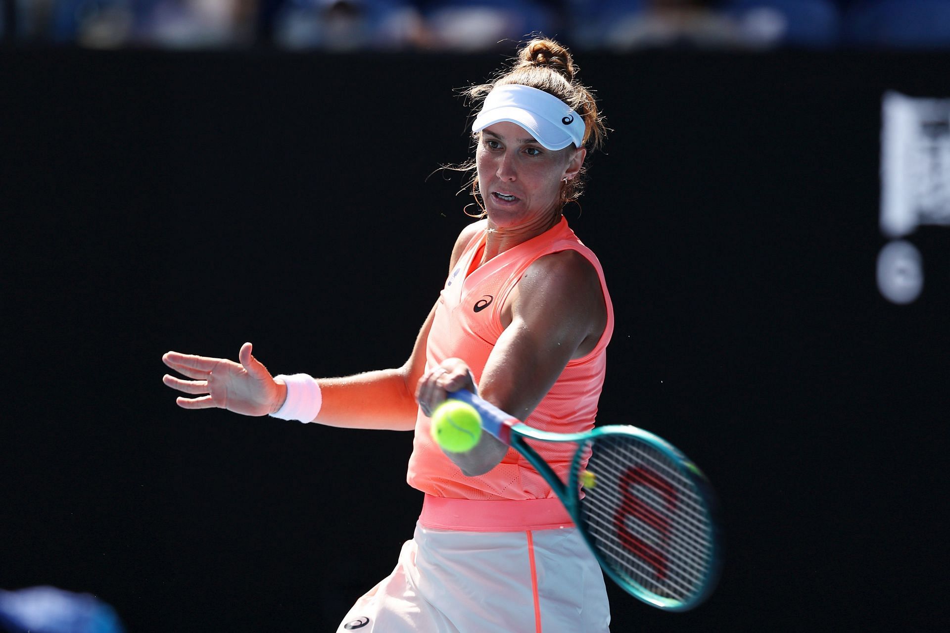 Beatriz Haddad Maia plays a forehand at the 2024 Australian Open