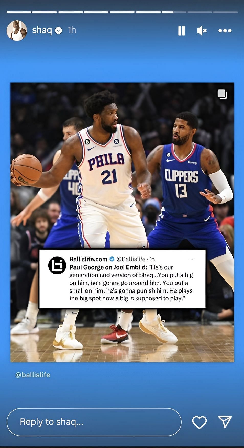 Shaquille O&#039;Neal seemingly accepts Joel Embiid comparison despite reigning MVP&#039;s lack of championship success