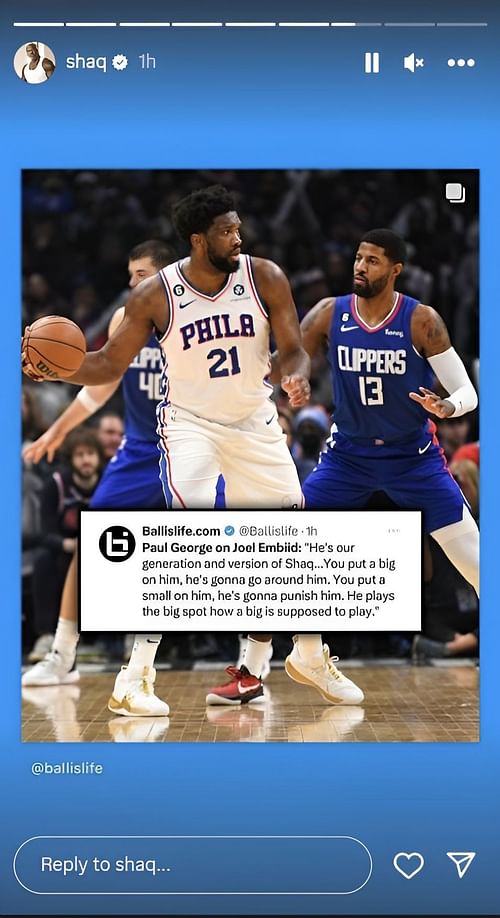 Shaquille O'Neal seemingly accepts Joel Embiid comparison despite reigning MVP's lack of championship success