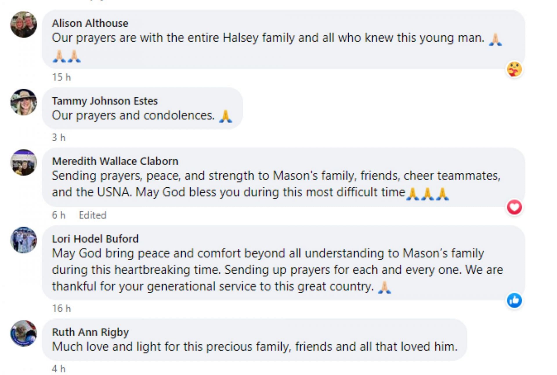 Tributes pour in as the U.S. Naval Academy middleshipman passes away (Image via Facebook)