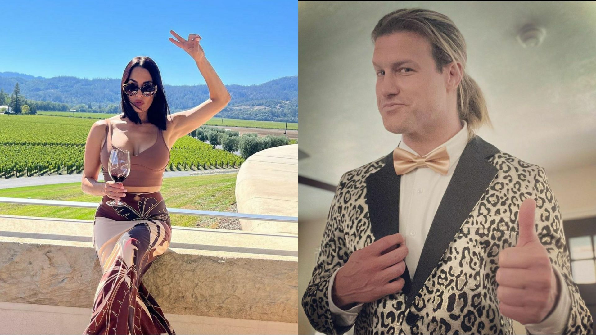 Nikki Bella (left); Dolph Ziggler (rght)