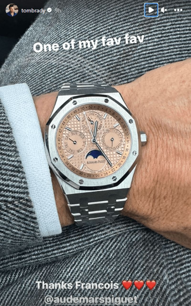 Tom Brady shows his $150,000 Audemars Piguet Royal Oak watch