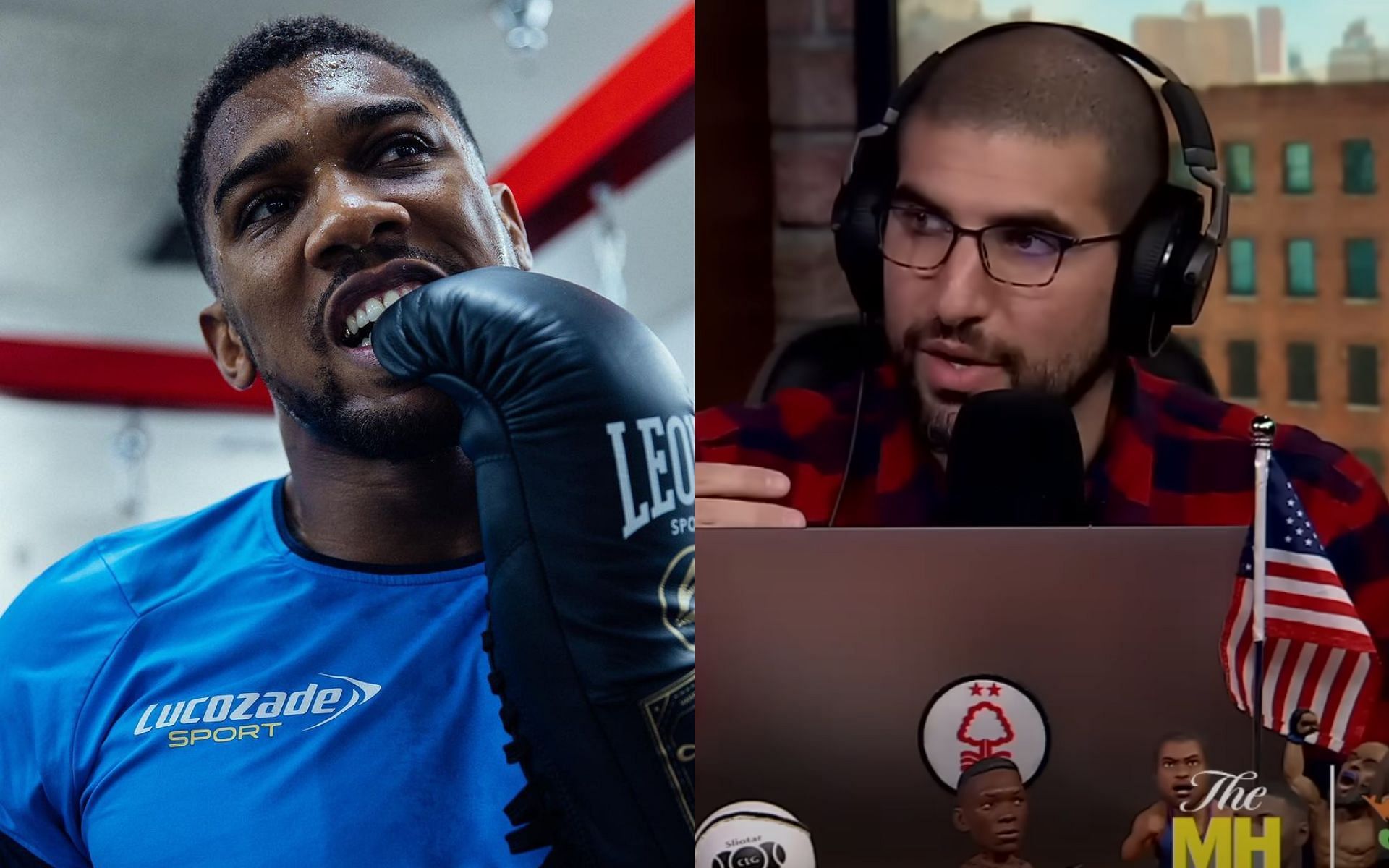 Anthony Joshua (left) and Ariel Helwani (right) [Images courtesy: @anthonyjoshua on Instagram and MMAFightingonSBN on YouTube]