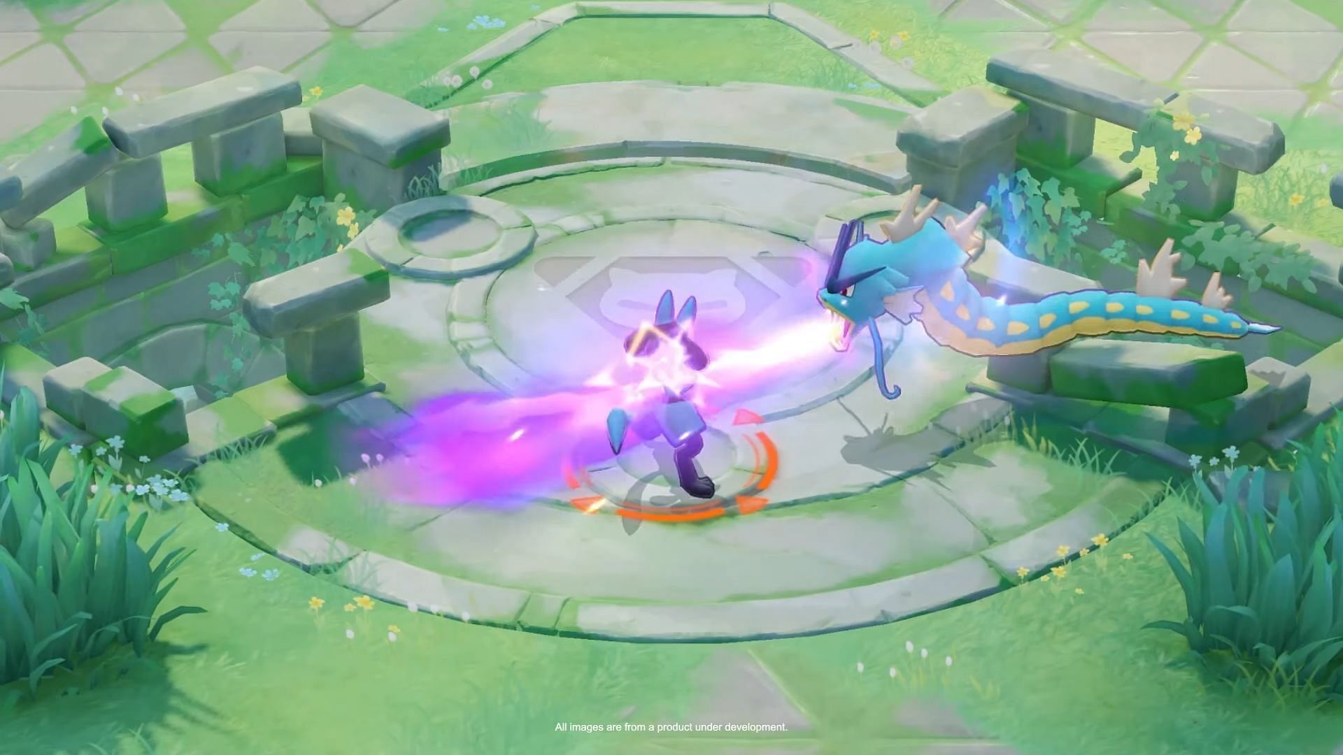 Gyarados using Dragon Breath in Pokemon Unite (Image via The Pokemon Company)