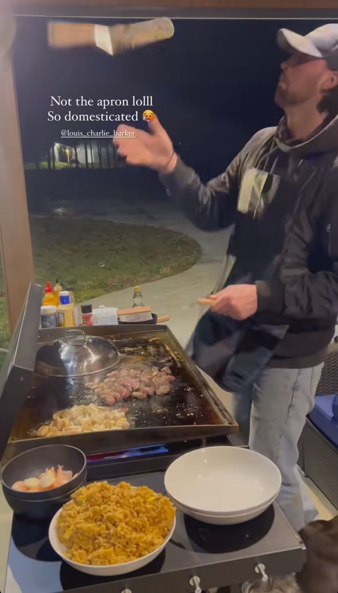 Riley Gaines&#039; husband enjoying his time while cooking