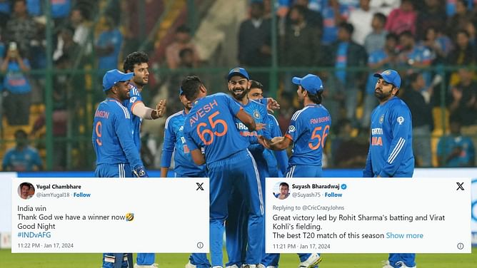 "Box office stuff at Bengaluru" - Twitterati go wild as Team India complete series whitewash over Afghanistan with a thrilling win