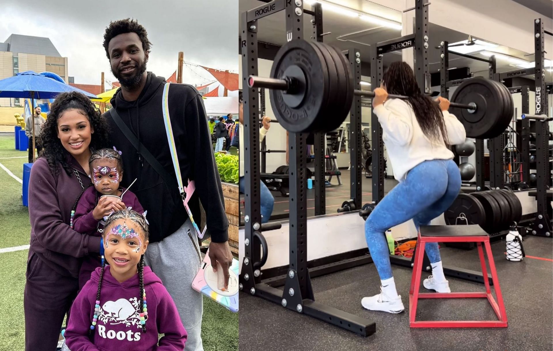 Andrew Wiggins long-time partner, Mychal Johnson, shows her workout routine in her Instagram stories