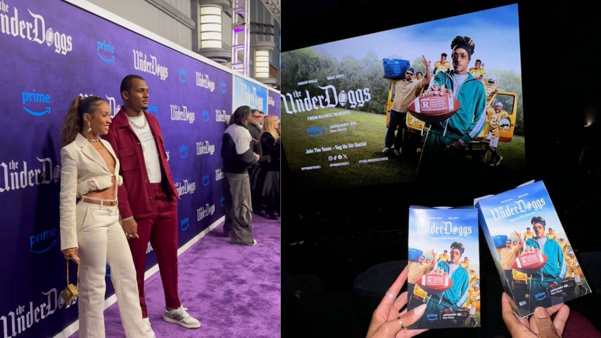 Deshaun Watson and Jilly Anais were all smiles on the purple carpet of Snoop Dogg