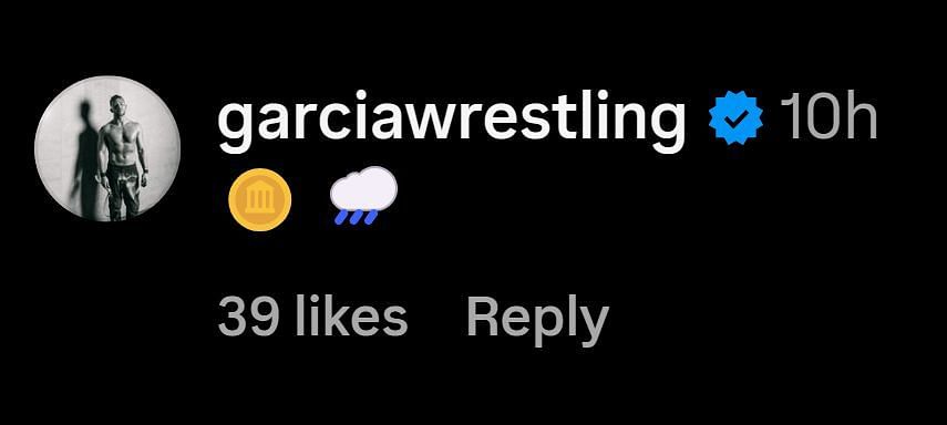 Screenshot of Garcia&#039;s comment.