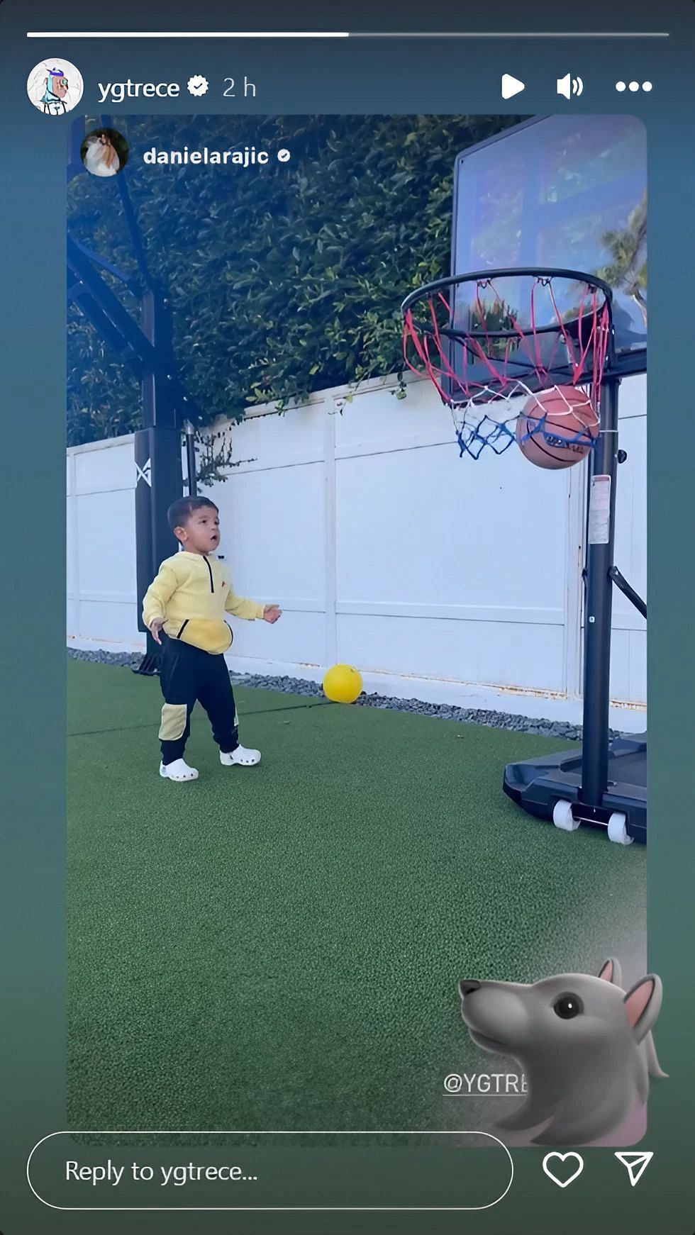 Paul George&#039;s son playing basketball in his backyard(via Instagram)