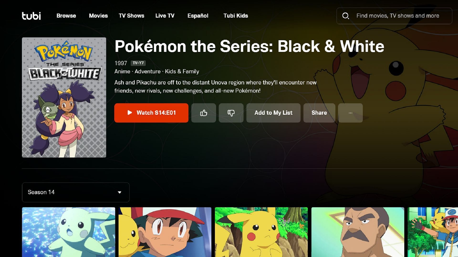 A few other free services offer a small selection of Pokemon anime episodes and the occasional movie (Image via Fox/The Pokemon Company)