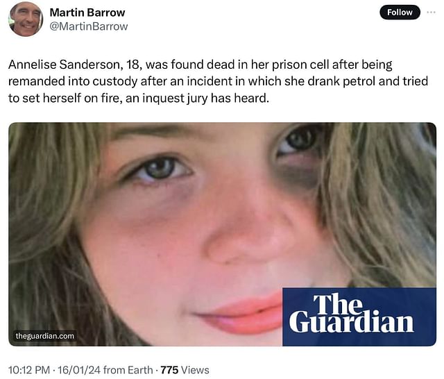 Who was Annelise Sanderson? 18-year-old inmate found dead in prison ...