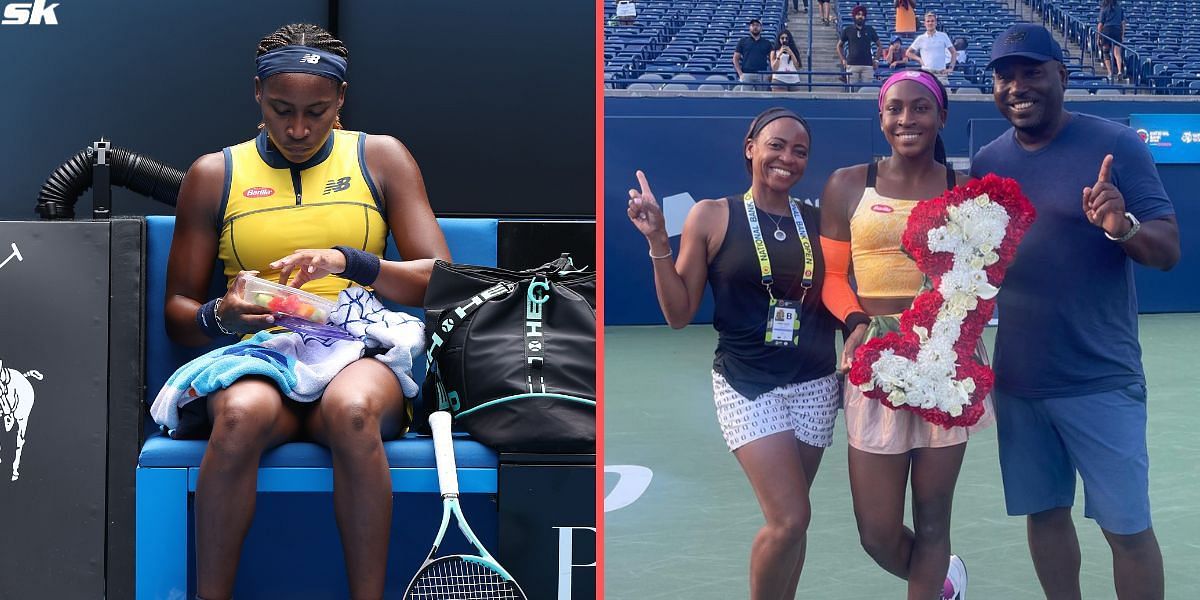 Coco Gauff and her parents, Corey and Candi.