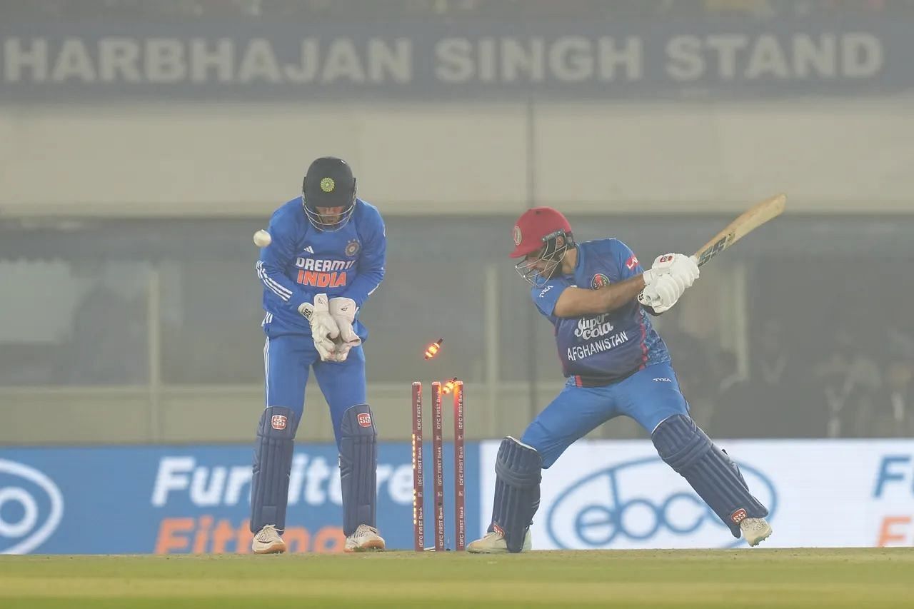 Afghanistan posted a below-par total in the first T20I against India. [P/C: BCCI]