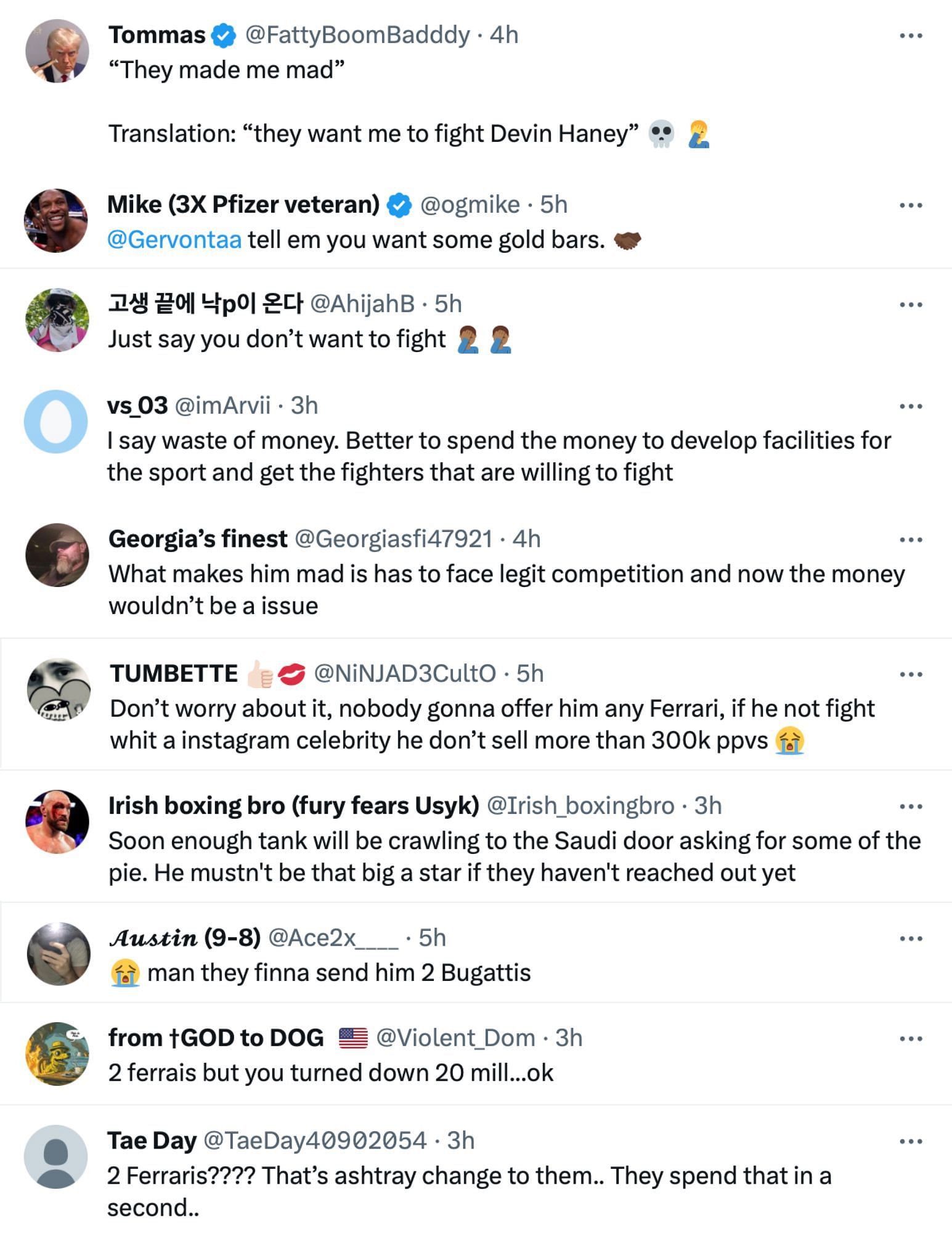 Fan reactions to Gervonta Davis&#039; tweet [via @BOXINGnBBQ on X]